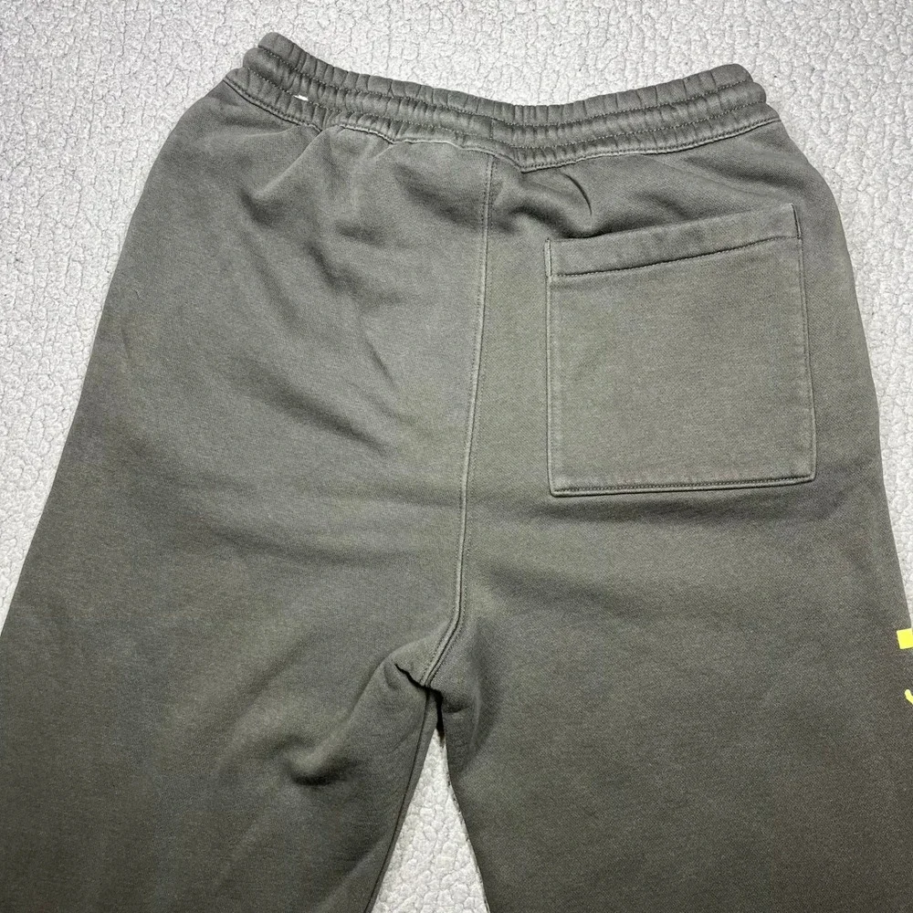Jordan x PSG Paris Saint-Germain Fleece Sweatpants Mens Small Green Yellow Logo